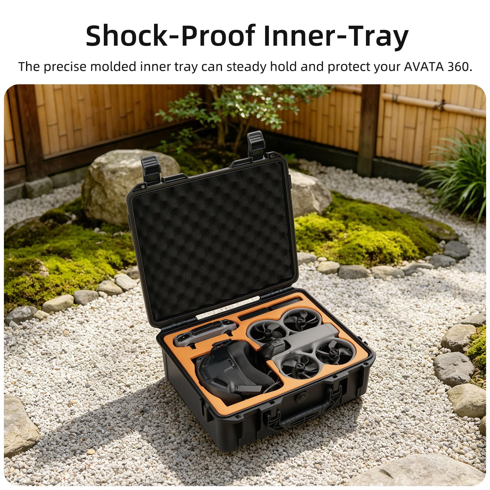 Kompakte Tragetasche für Avata 360 Gear Bag mit wasserabweisendem Design, abschließbaren Riegeln und Griff, stoßfeste UAV-Tragetasche