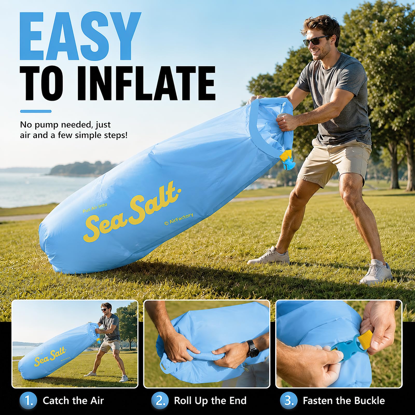 Canapé Gonflable, Fauteuil Plage Gonflable, Canapé Camping Gonflable, Canapégonflable Portable, Lounge BedGonflable, Pouf Gonflable, Clic Clac pour Plage, Voyages, Camping, Pique-Niques