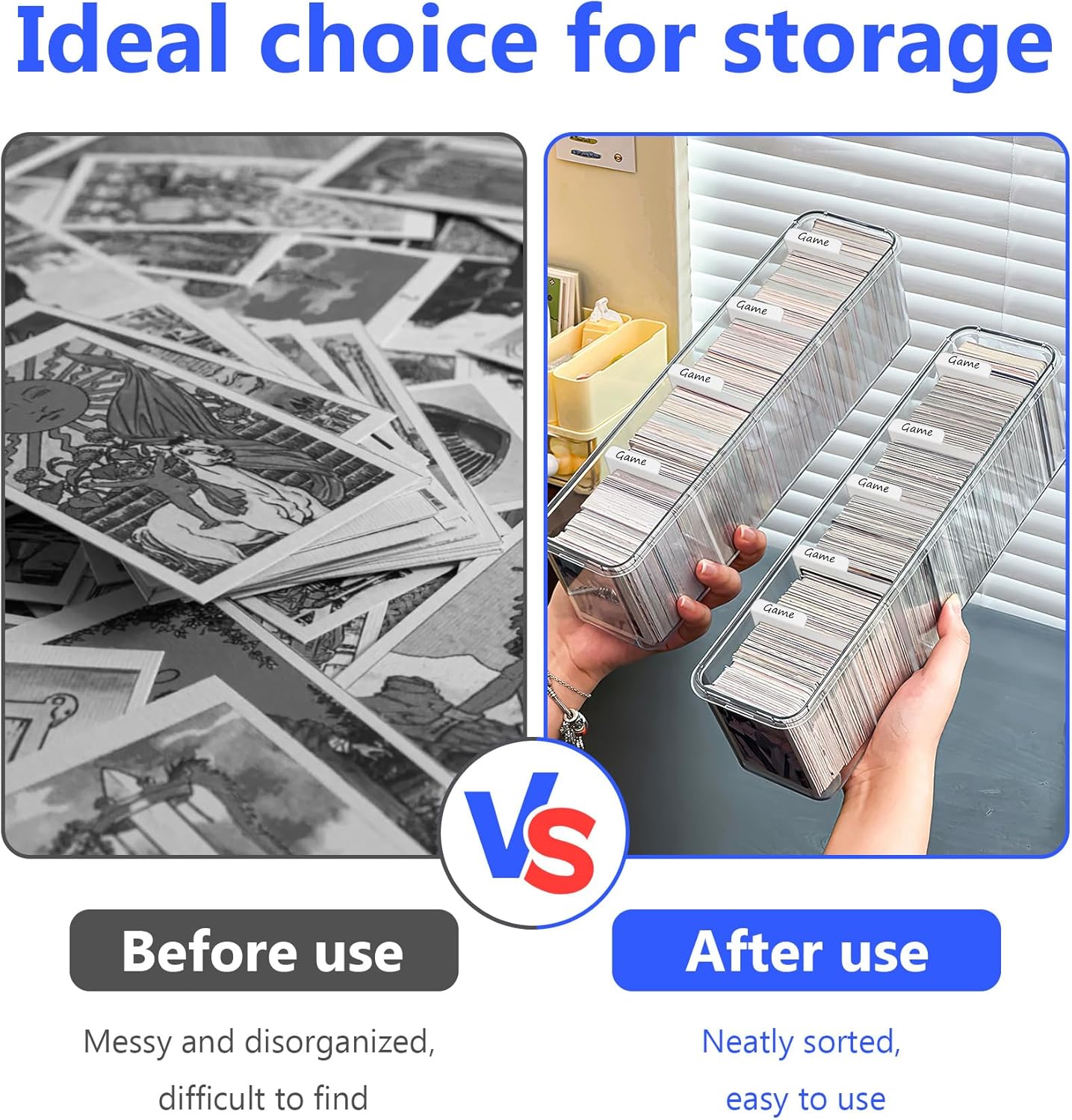 200PCS White Trading Card Dividers,Paper Divider Cards Organizer for Sport Game Business Playing Cards Gathering Storage Supplies (White-Vertical)