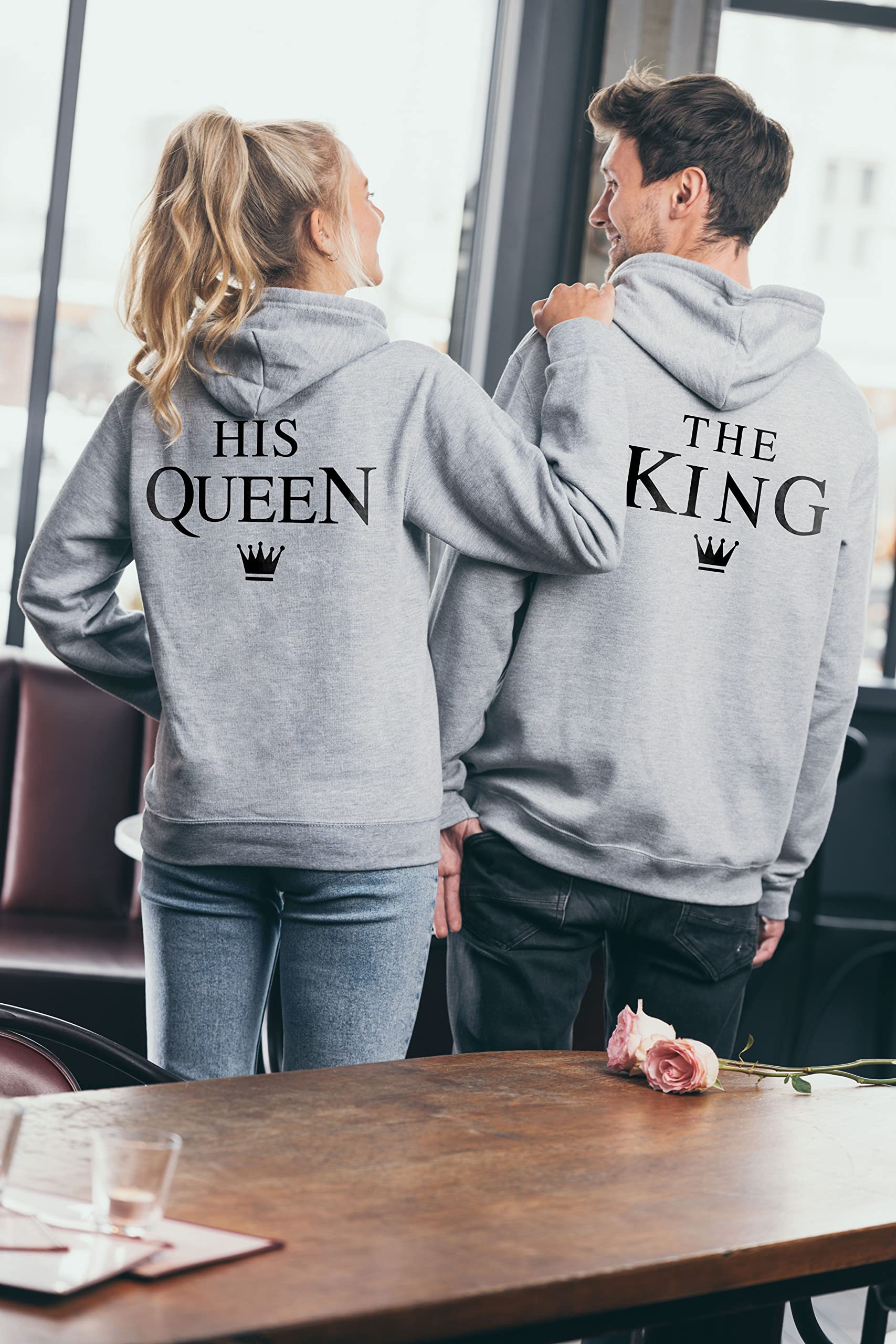 Couple Partenaire Sweat à Capuche Hoodie King Queen