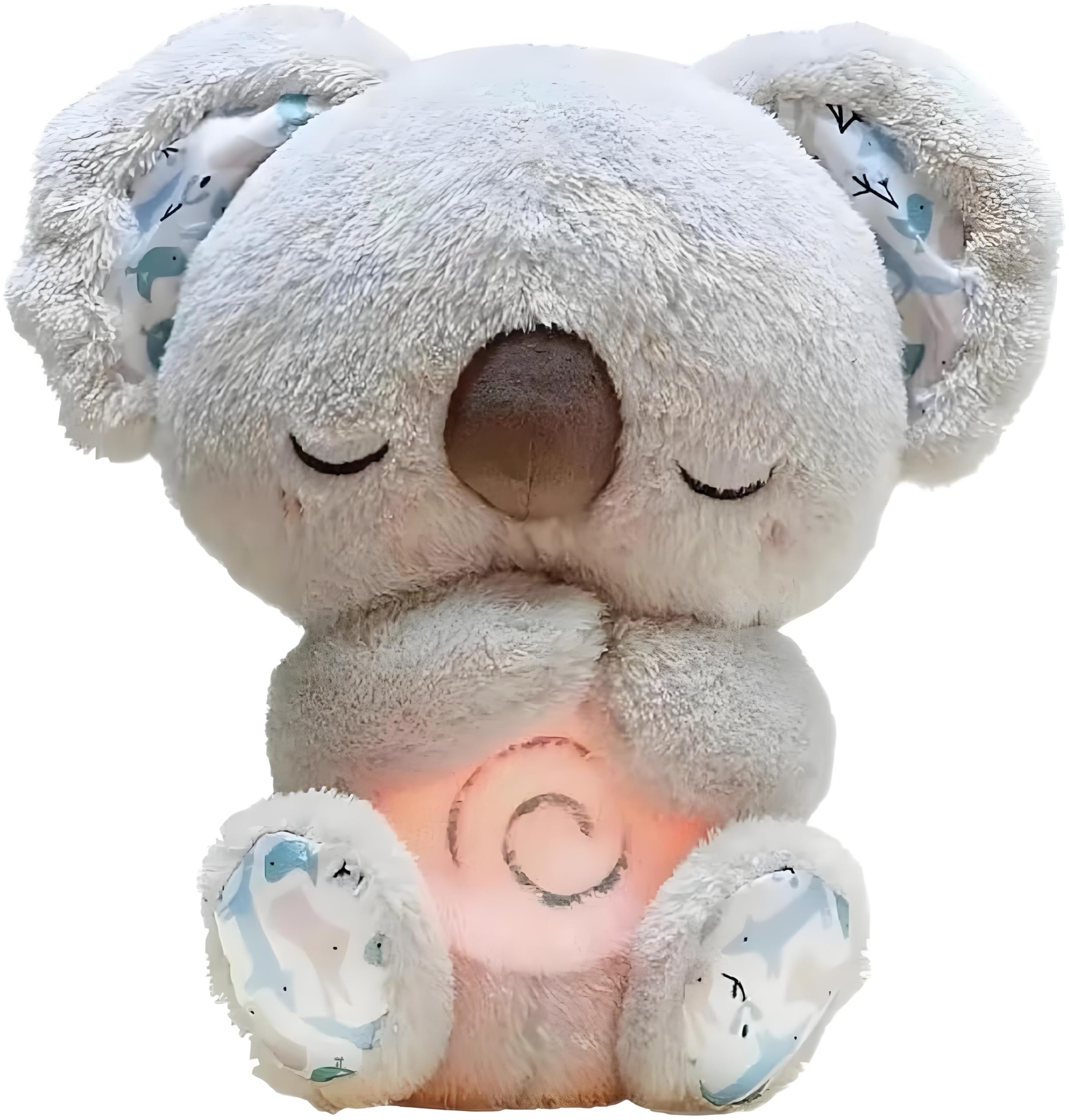 Breathing Koala Stuffed Animal - Anxiety Relief Plush with Musical Lights & Rhythmic Breathing Motion for Adults and Kids (Grey)