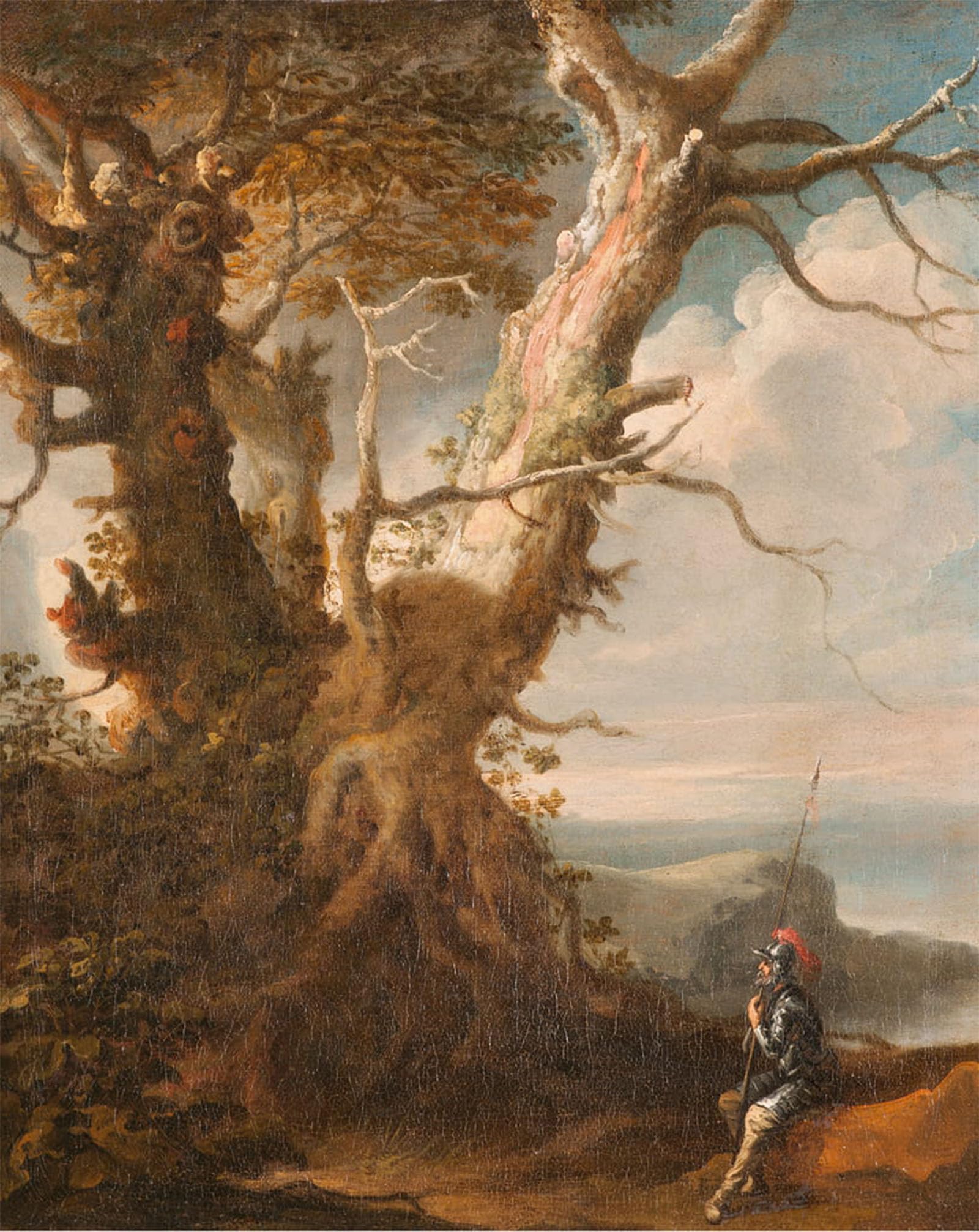 Posteriik No Frame Vintage Print Pop Art Landscape Artwork Landscape With Halberdier By Salvator Rosa Art Prints For Office Home Decor 60X90cm
