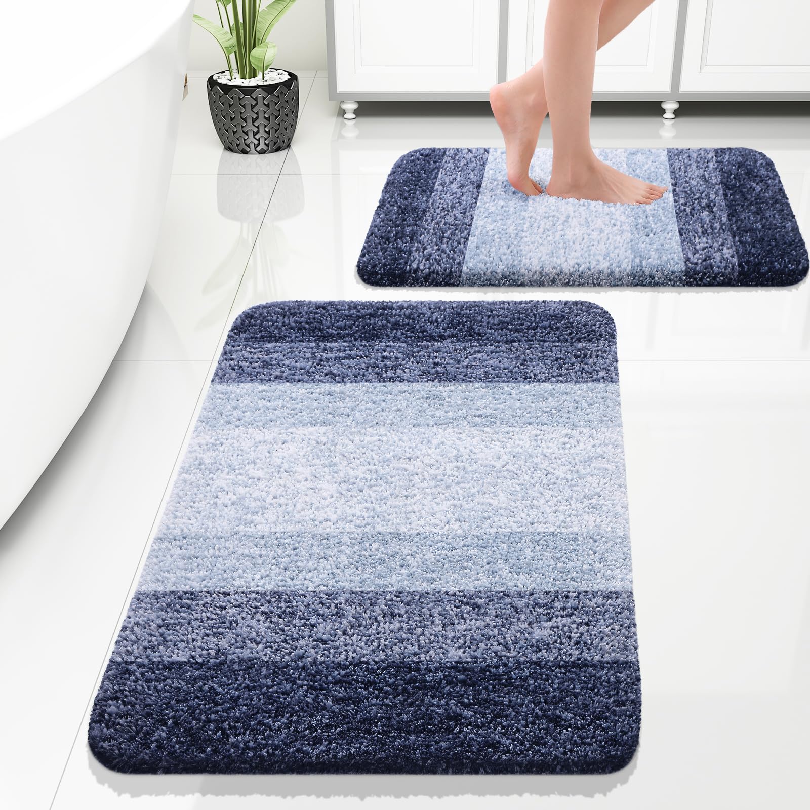 Amazon.com: OLANLY Luxury Bathroom Rug Set 2 Piece, Soft Absorbent ...
