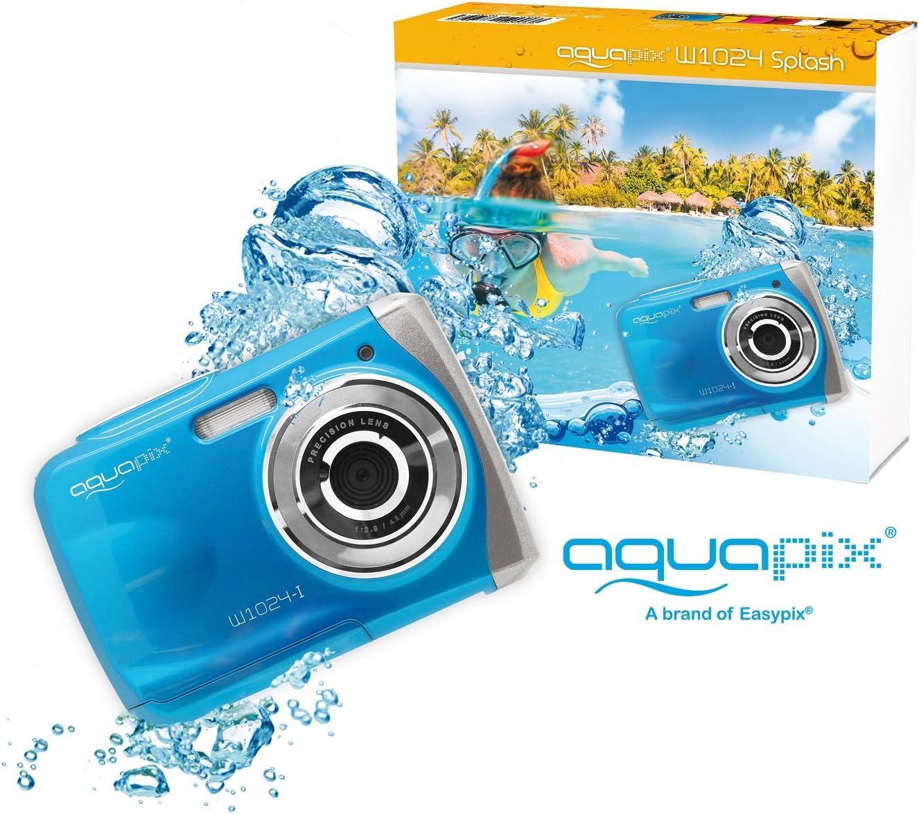 Easypix DF000165 W1024-I Aquapix Splash Digital Camera - Ice Blue