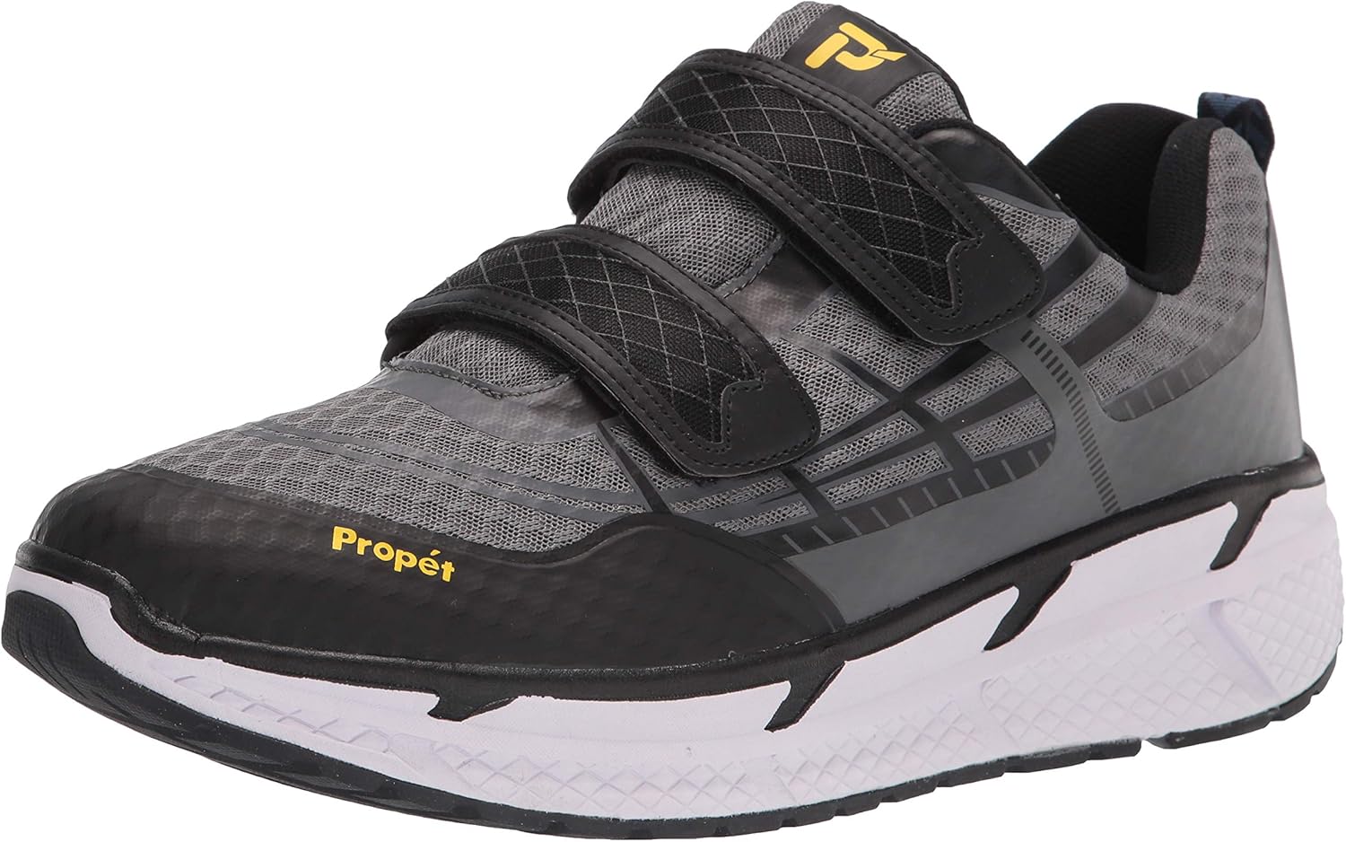 Propét Men's Ultra Strap Sneaker,Grey/Black,17 XX-Wide