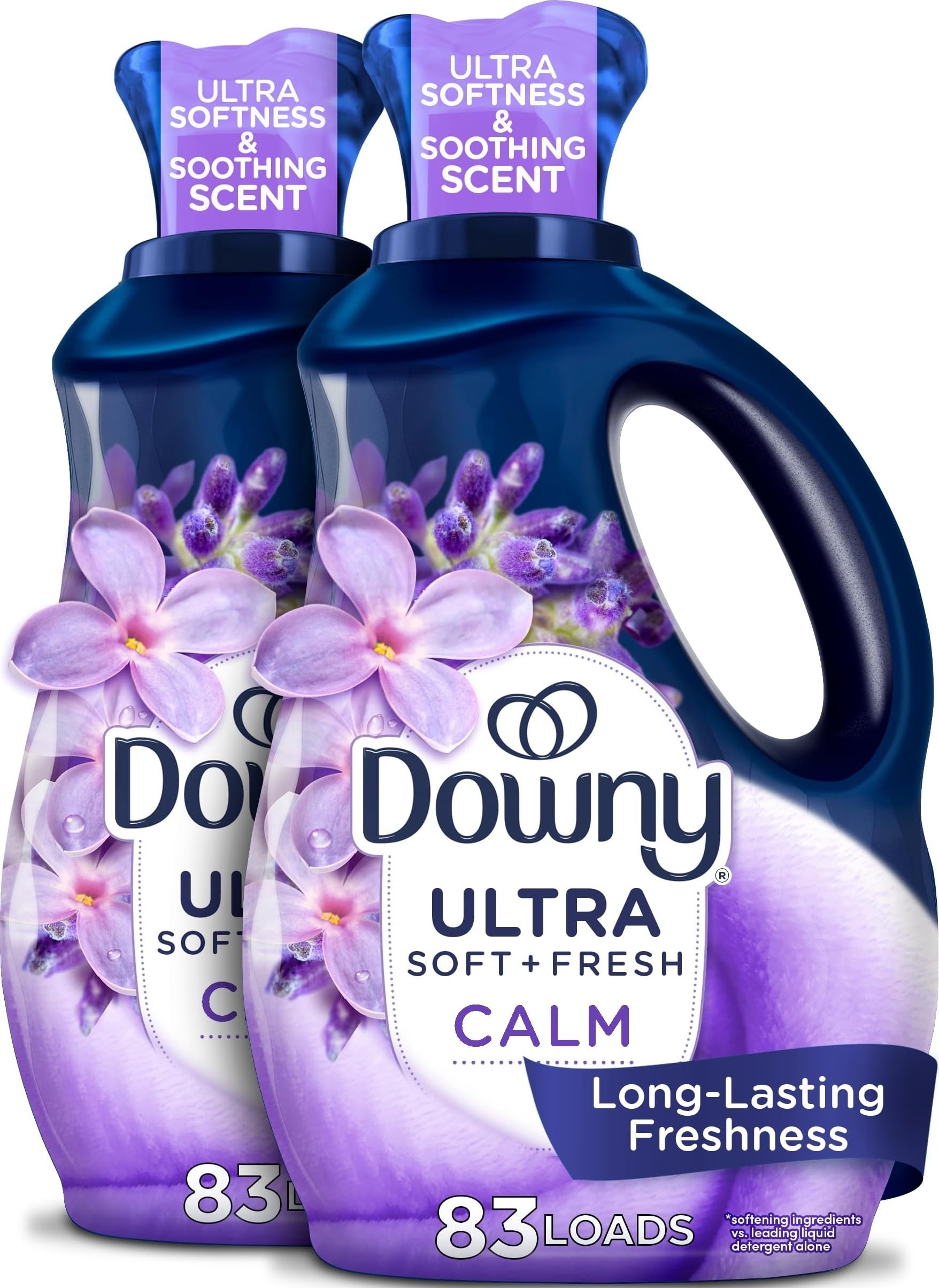 Downy Infusions Flüssigstoff Conditioner (Weichspüler), beruhigend, Lavendel & Vanillebohne, 56 Oz Flaschen, 166 Lasten insgesamt (2 Stück