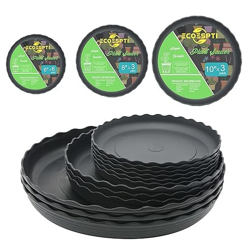 12Pcs Plant Saucer, 6 8 10 Inch Durable Plastic Plant