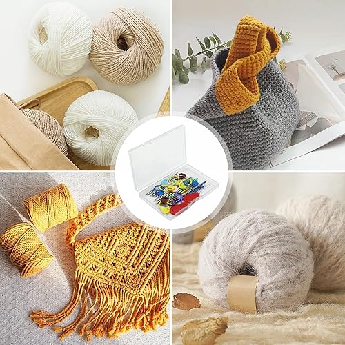 Miniatura 6 de Juego de agujas de hilo de ojo grande, 29 agujas de coser romas, 8 agujas de tapiz curvas, 9 agujas rectas romas, 10 marcadores de punto para