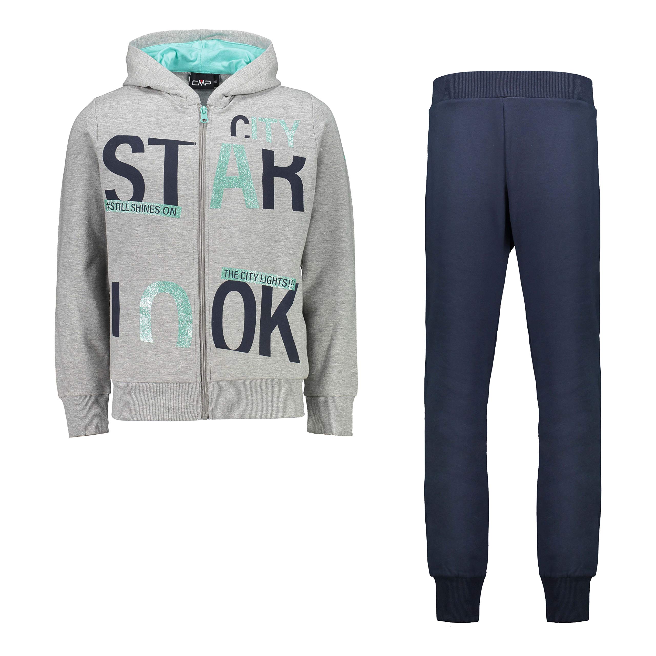 CMP - Children's Stretch Melange Tracksuit, Grey Mel., 104