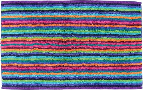 Cawo 7048 Streifen Keerbare (Donker) Alfombra de baño - Multi - 70x120