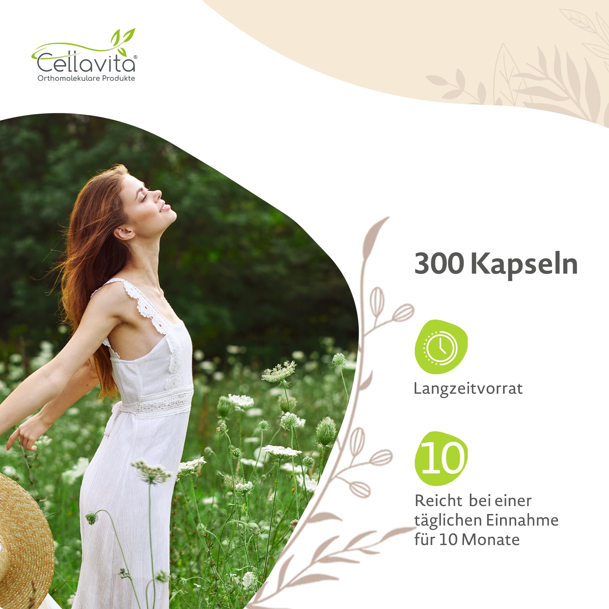 Cellavita - Zink-Selen & Koriander Vita 300 vegane Kapseln im Vorratsbeutel – Zinkcitrat & Natriumselenit zur Unterstützung des Immunsystems & Zellschutzes – Zusatzstofffreies Nahrungsergänzungsmittel