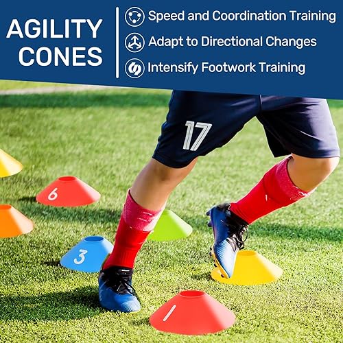 Miniatura 5 de sapsisel Equipo de entrenamiento de fútbol, juego de equipos de entrenamiento de agilidad, equipo de entrenamiento de fútbol de velocidad con