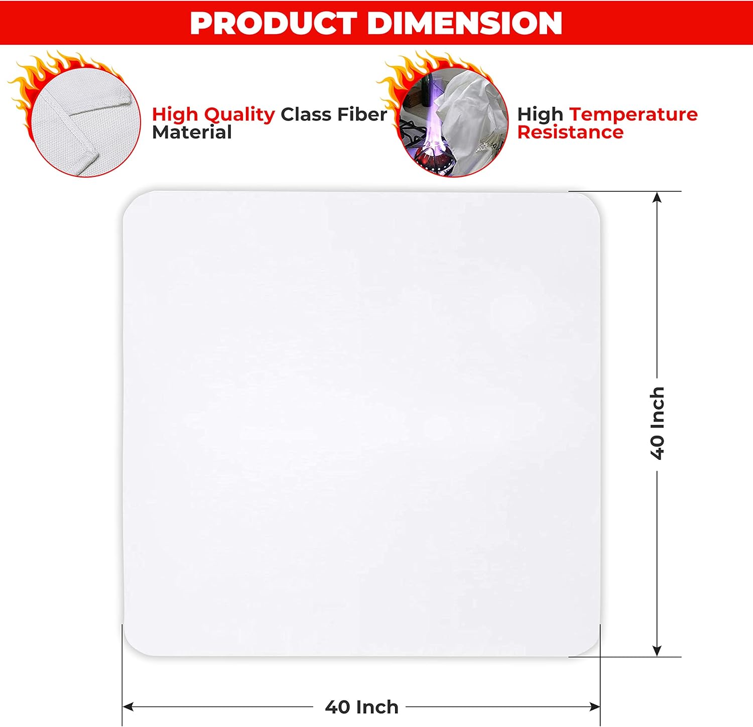 Safe Fire Blanket Emergency Survival Kit, Includes Fire Suppression & Extinguisher Blankets with Protective Gloves and Hooks Good for a Safety Camping, Grilling, Kitchen, Car & People Size 40"x40" (6) : Tools & Home Improvement