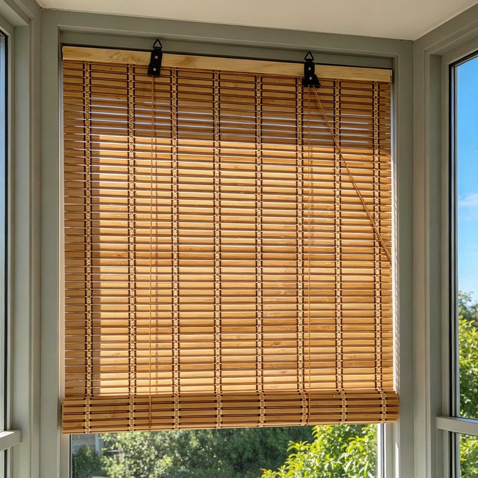 80x90cm Tenda a Rullo in Bambù Su Misura Persiana bambù Oscurante e Parasole Tapparella Avvolgibile Protezione UV Tende a pacchetto, Ideale per interni ed esterni Balcone,Terrazzo