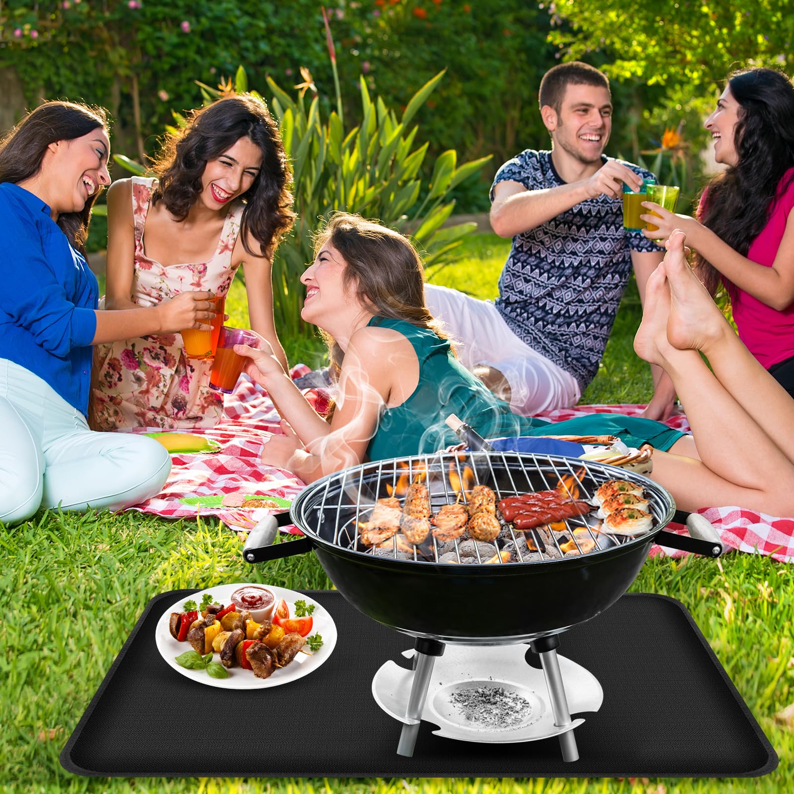 Tappetino per Braciere,Tappetino Protettivo Sotto La Griglia, Grill mat