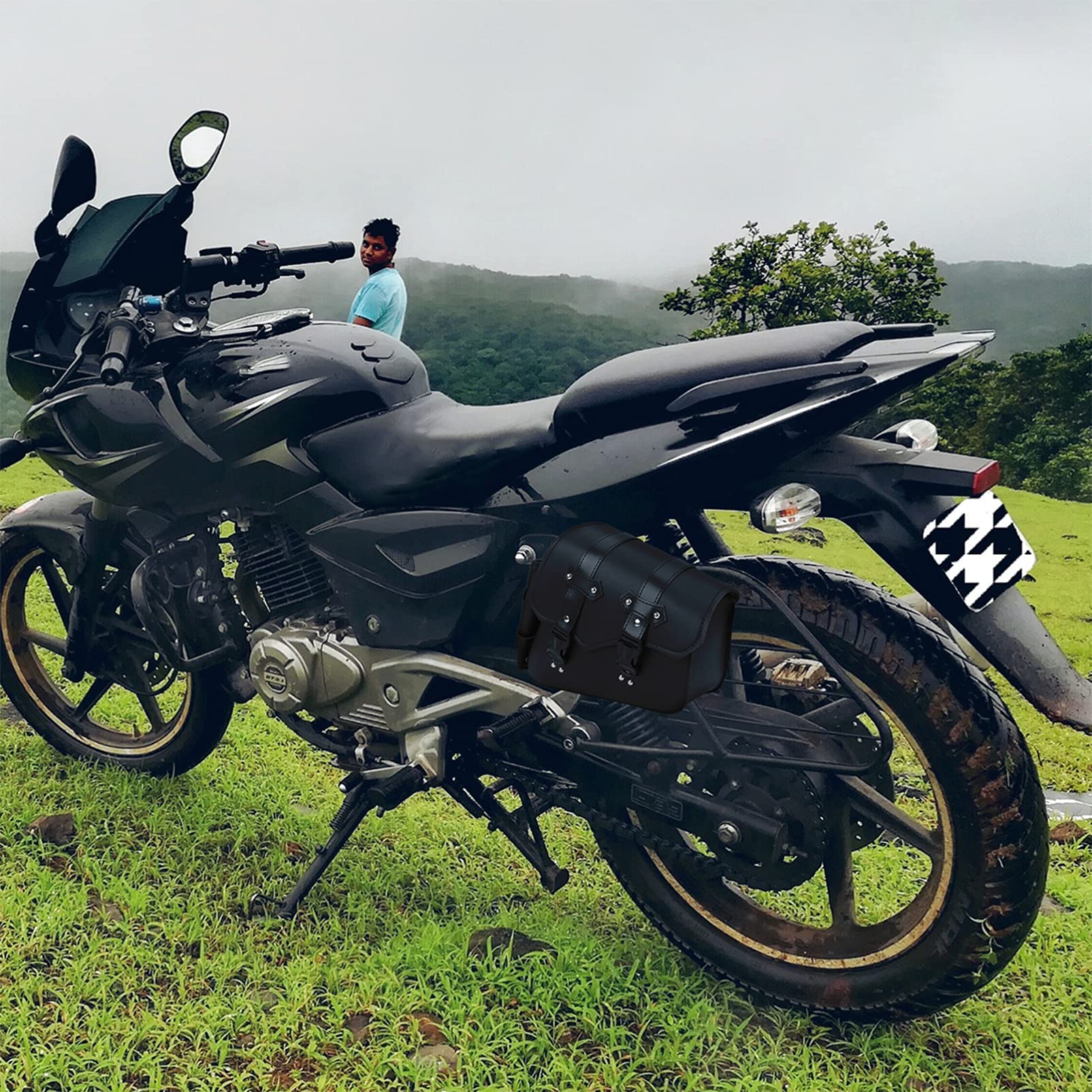 BESPORTBLE Motorradtasche Seitentasche Rechts Satteltasche PU Leder Wasserdicht Motorräder Gepäckträgertasche Hecktasche Lenkertasche werkzeugtasche