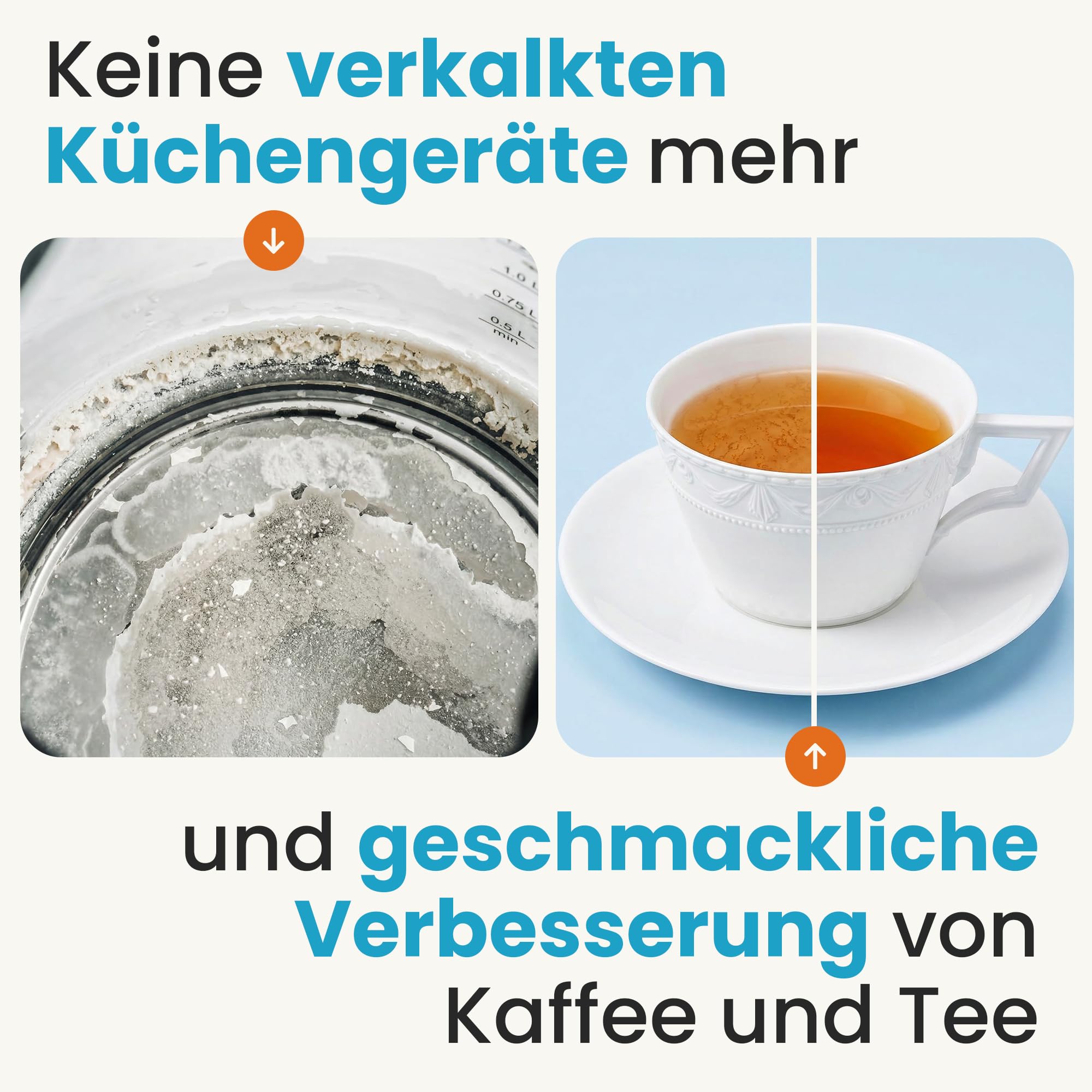 Measury Kalkfilter Untertisch - Wasserfilter Kalk für Wasserleitung & Küchenarmatur - 3-stufiger Trinkwasserfilter gegen Kalk, Chlor, Sand, Rost - 8 L/Min, kein zweiter Wasserhahn, Mineralien bleiben