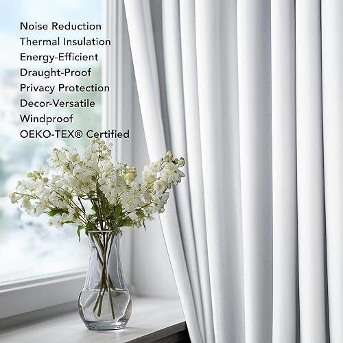 Miniatura 5 de Deconovo Cortinas de dormitorio con ojales, paneles de cortina de 54 pulgadas de largo para ventanas pequeñas, 38 x 54 pulgadas, 2 paneles de cortina