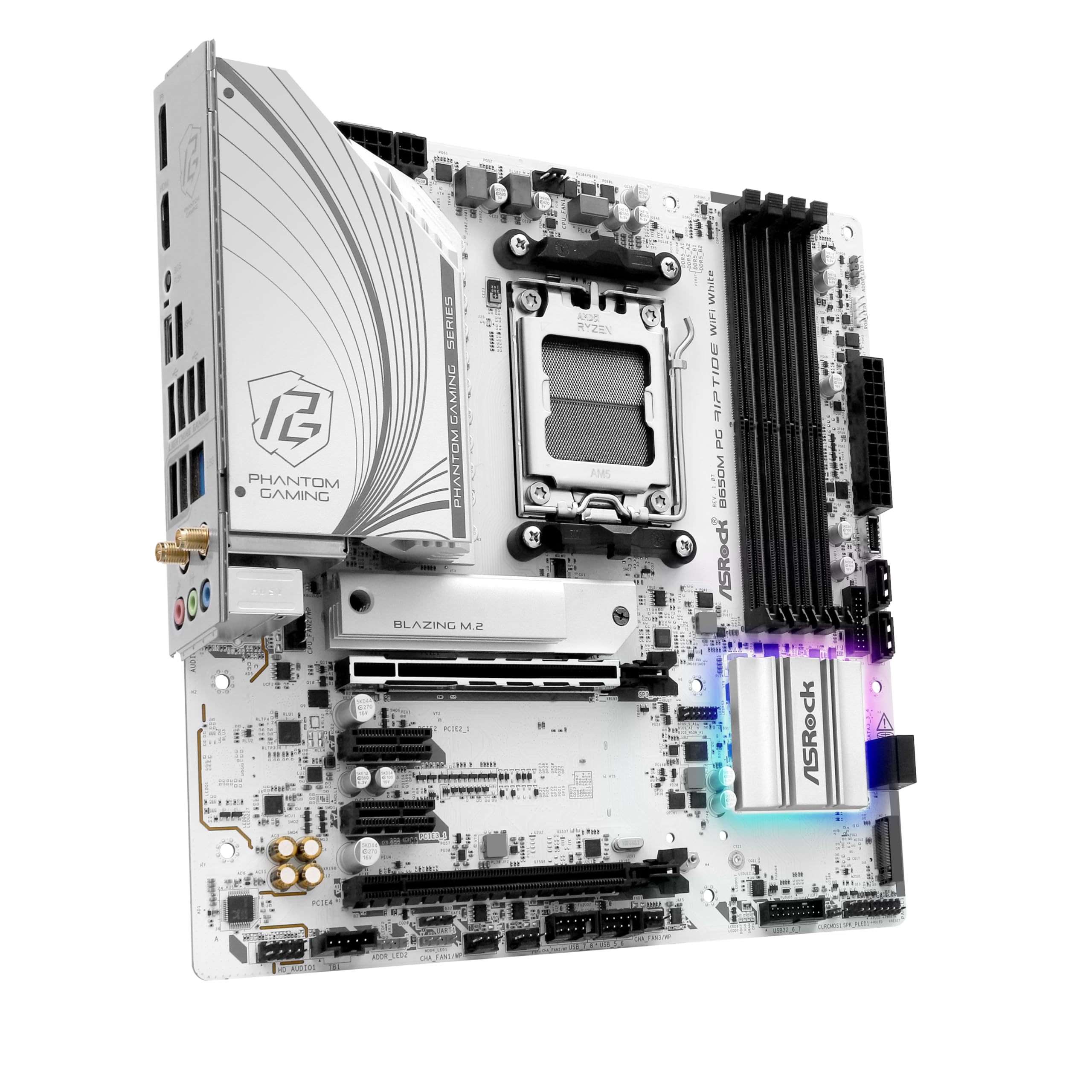 Amazon | ASRock マザーボード B650M PG Riptide WiFi White AMD Ryzen 
