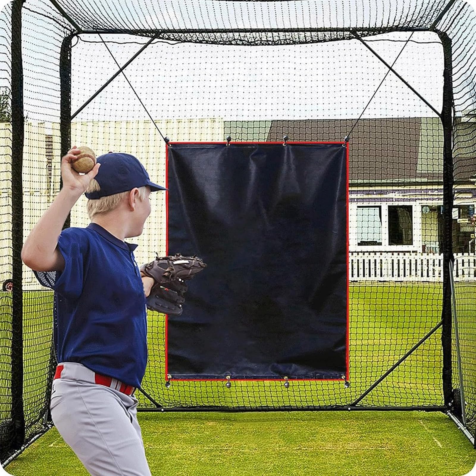 FOLODA Baseball Pitching Backstop Batting Cage Softball Training Net Outdoor