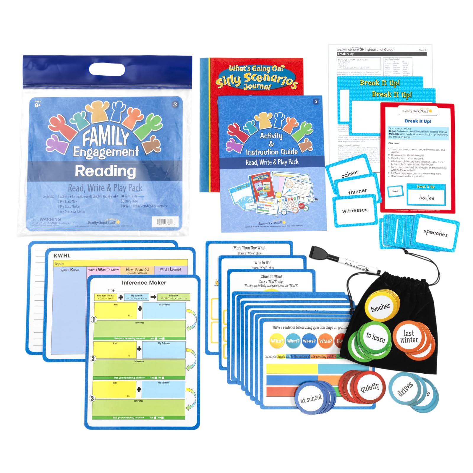 Really Good Stuff Family Engagement Reading - Read, Write and Play Pack - Third Grade