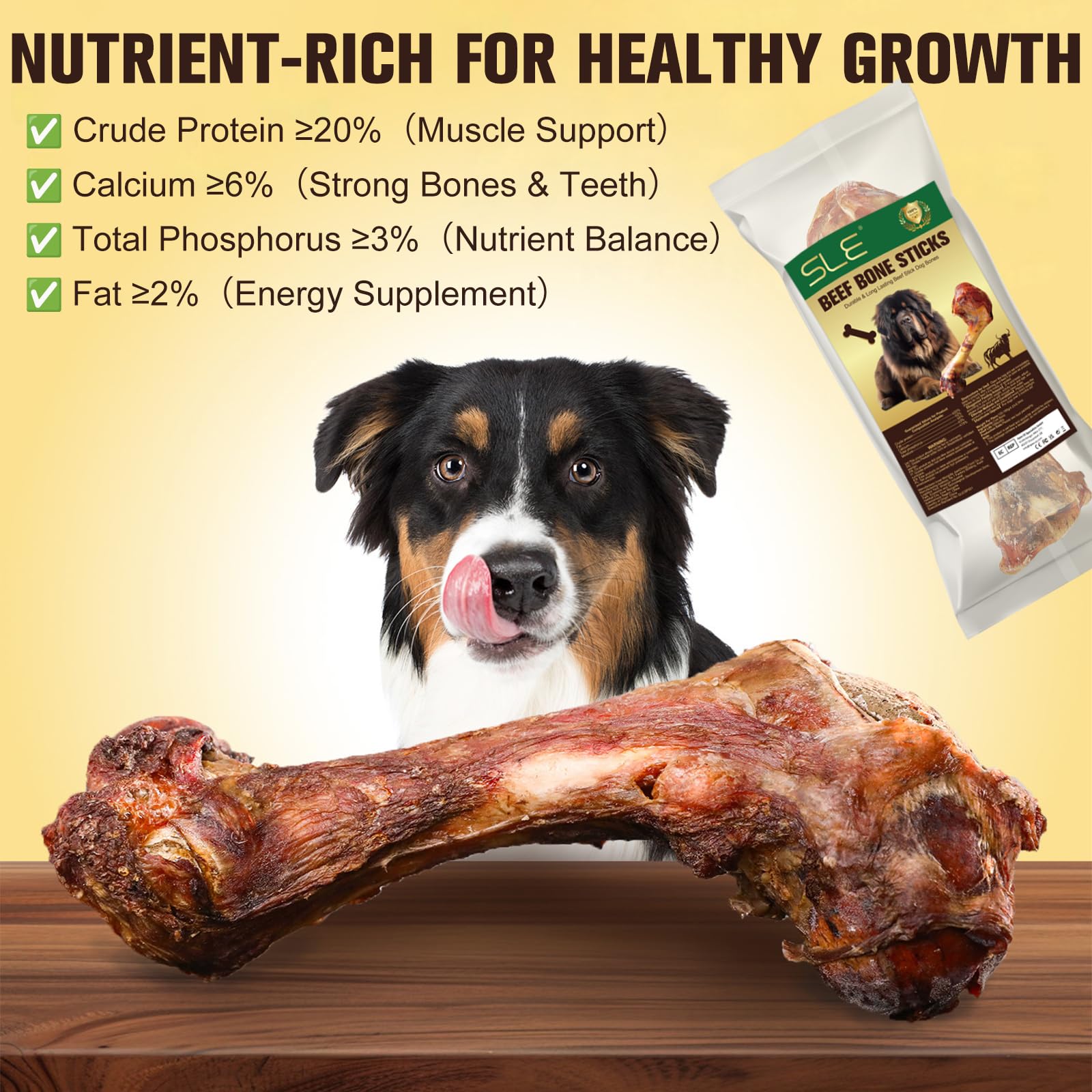 Natural Bully Sticks 100% Beef Single Ingredient for Small & Medium Dogs, 7"-8" Fully Digestible Bison Dog Chew Bones - Image 3