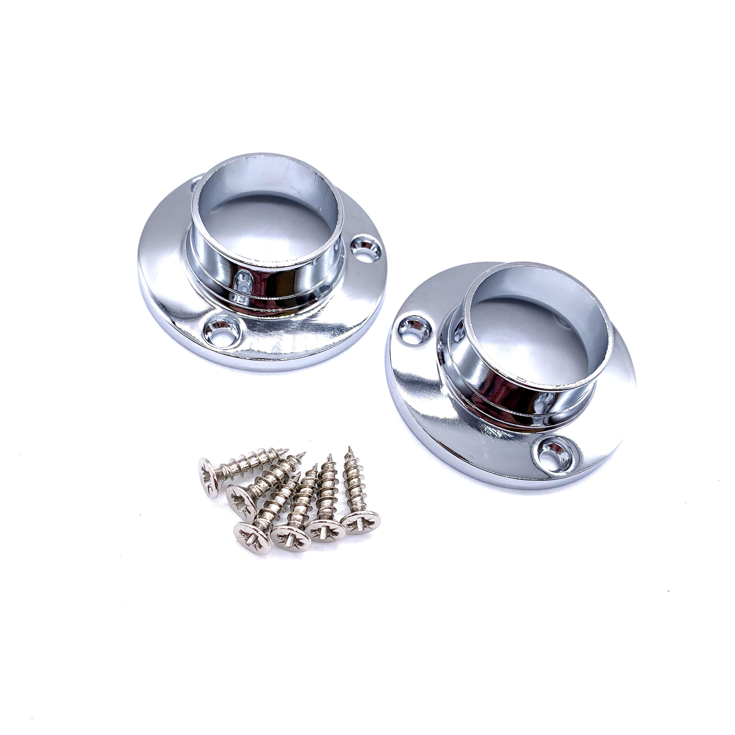 Eai Wardrobe Rail End Socket Suit 25Mm Diameter Rail Polished Chrome - Pack Of 2