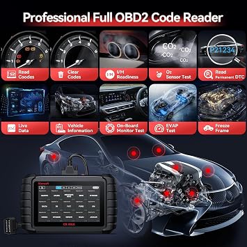 iCarsoft Bidirectional Scan Tool CR Max OBD2 Diagnostic Scanner for Most Vehicles Full System 50 Resets All Active Tests ECU Coding Battery Registration Lifetime Free Updates CAN FD Supported