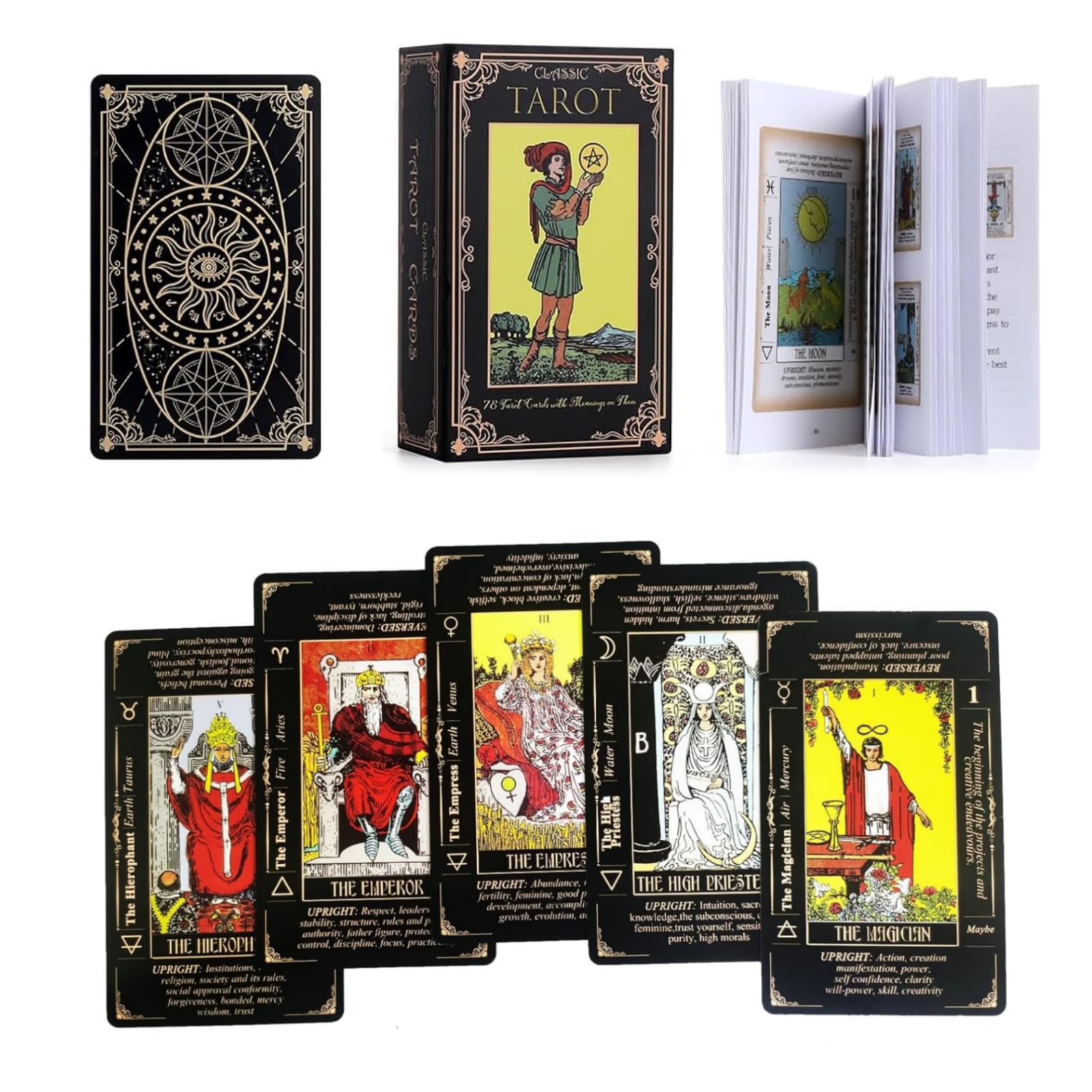 MAKABEE Original 78-Card Tarot Deck with Guidebook, Gypsy-Inspired Oracle