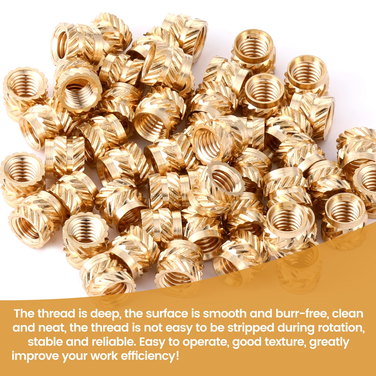 Gold Threaded Insert M5 Nuts 50 PCS , M5 Brass Heat Set Insert For Plastic And 3D Printing ...