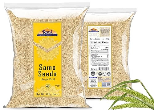 Miniatura 4 de Semillas de Samo Rani enteras (mijo de granero japonésarroz de selvaMoriyoarroz samak) Echinochloa frumentacea 14 oz (400 g)  Todo natural  vegano
