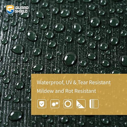 Miniatura 3 de GUARD SHIELD Lona de polietileno verde y plateado súper resistente de 20 x 30 pies, impermeable, 58 pulgadas de grosor, resistente a los rayos UV y