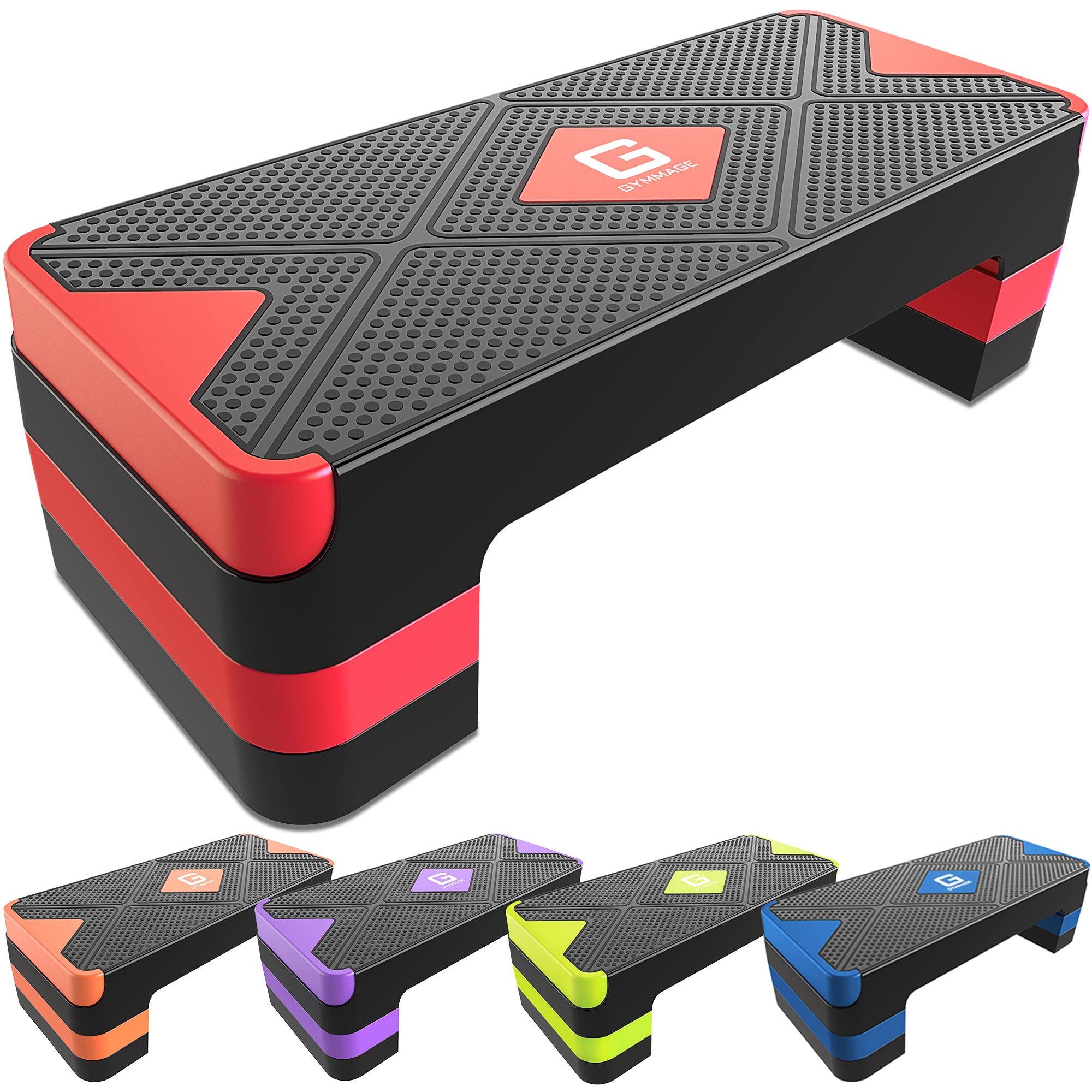 GYMMAGE Aerobic Exercise Step, Adjustable Aerobic Stepper for Exercise