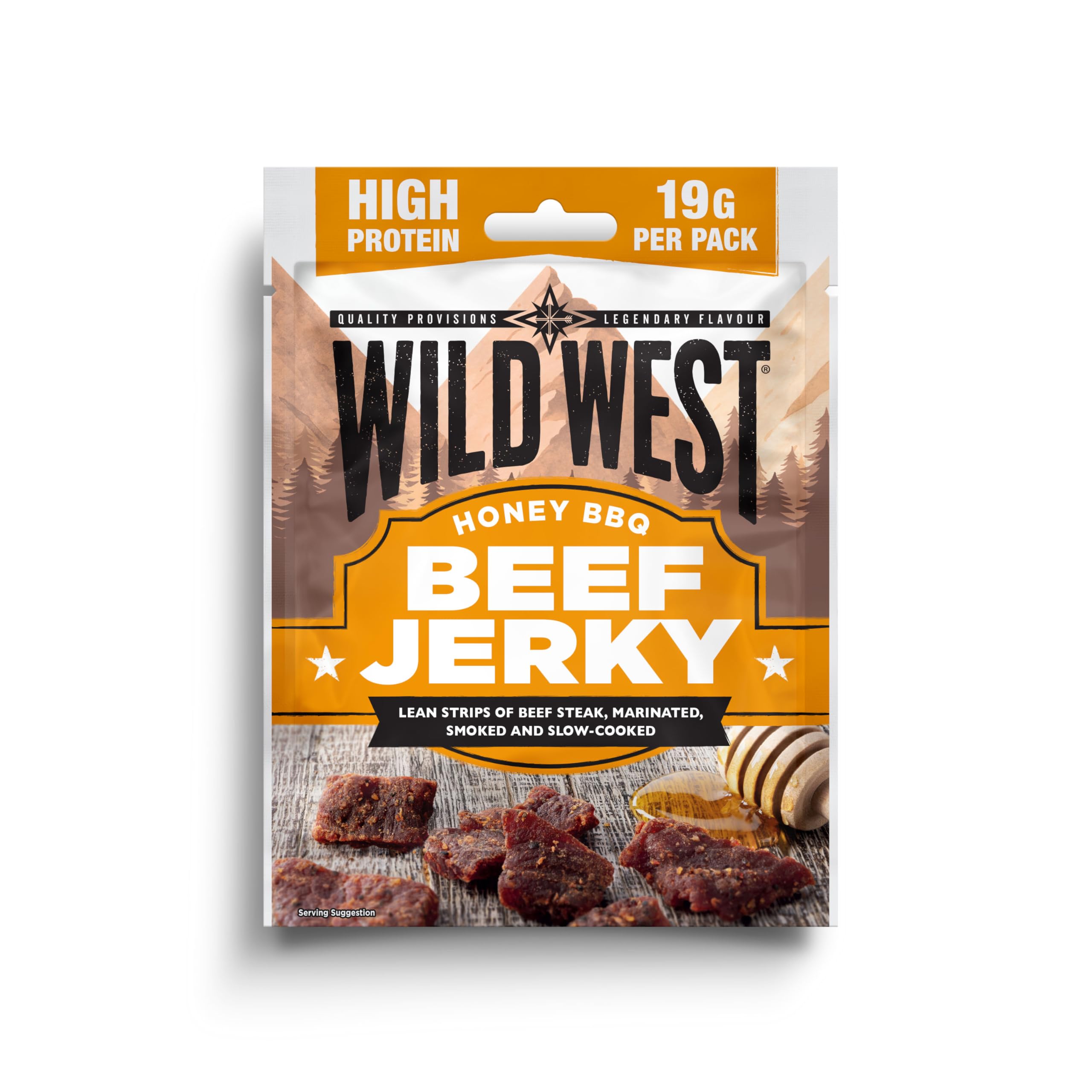 Wild West Beef Jerky, 16 x 60 g bacon, carne seca altamente proteica, snack proteico Beef Jerky, cecina de vaca