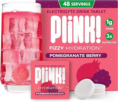 Miniatura 19 de Plink! Tabletas de bebida con electrolitos efervescentes para hidratación diaria, tabletas de electrolitos de 72 ct + sodio, potasio, magnesio,