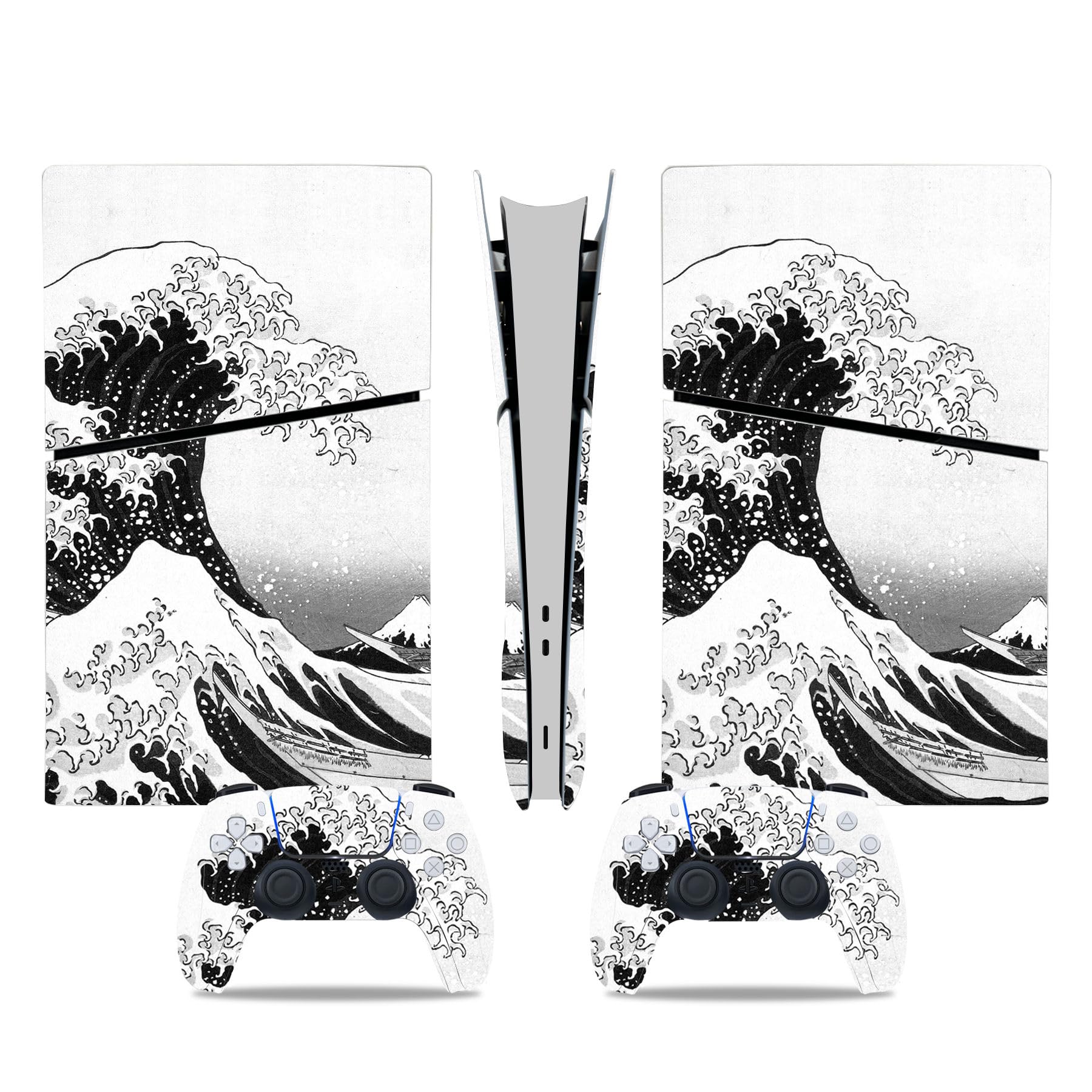 CXWITHY Skin Sticker for PS5 Slim Digital, Full Set Protective Console Skin, Vinyl Decal Cover Wrap for PS5 Slim Digital Console and Controller (White)