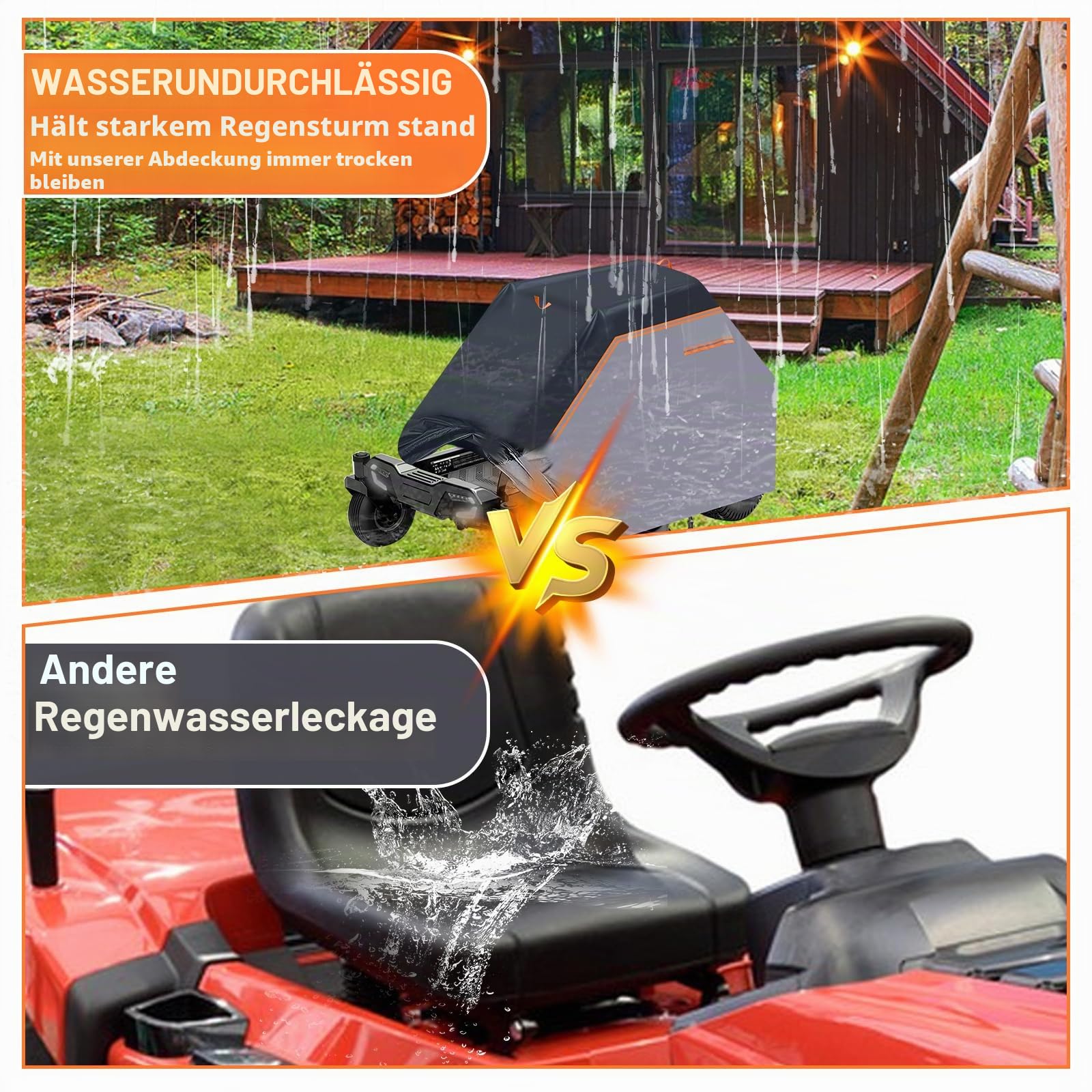 600D Rasentraktor Abdeckung wasserdicht staubdicht UV-beständig L201 x B140 x H117cm
