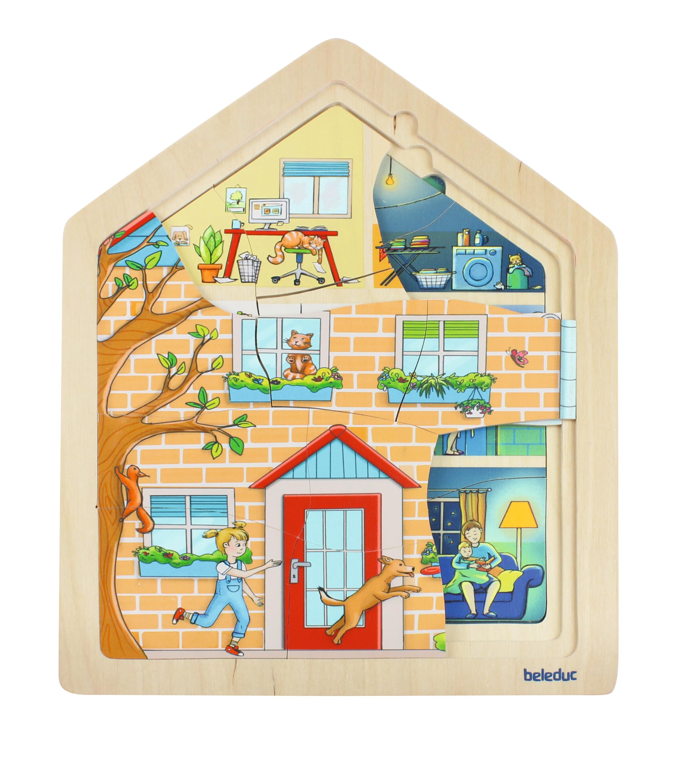 beleduc Lagenpuzzle Zuhause, Holzpuzzle
