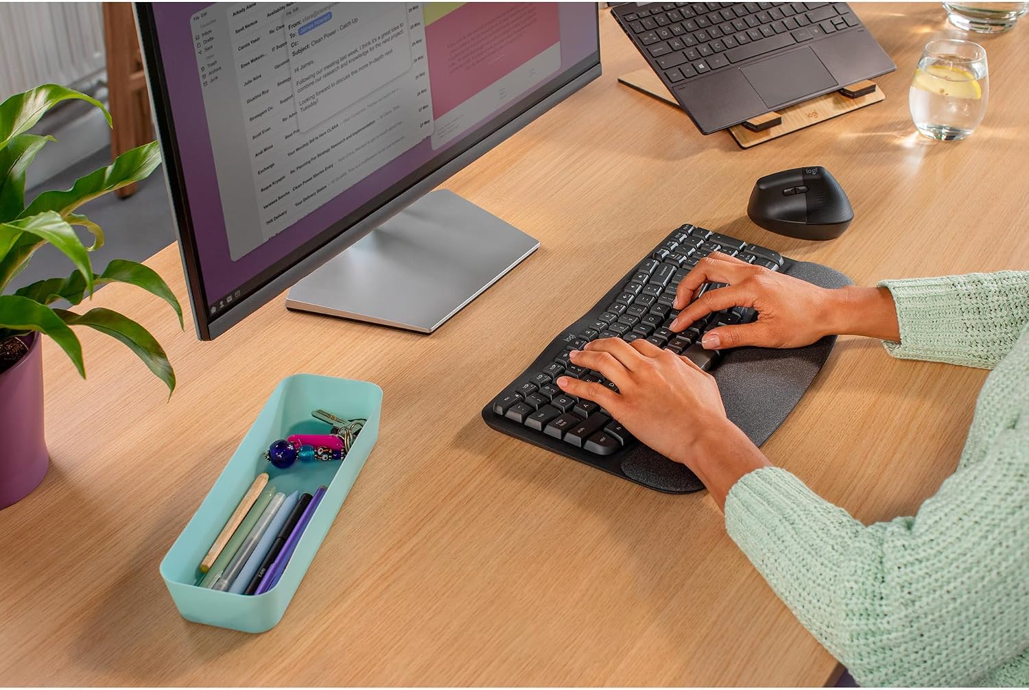 Logitech Wave Keys for Business-Graphite DEU, W128597023 (Business-Graphite DEU 2.4GHZ/BT Central 419-B2B)