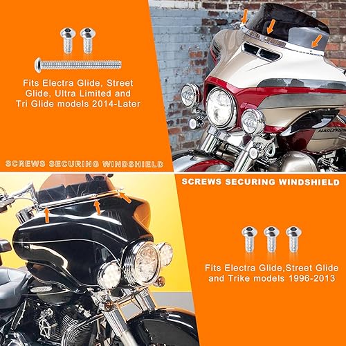 Miniatura 2 de Kit de tornillos de acero inoxidable para carenado interior de motocicleta, 18 unidades, para Harley Touring Street Glide, Electra Glide, Road Glide