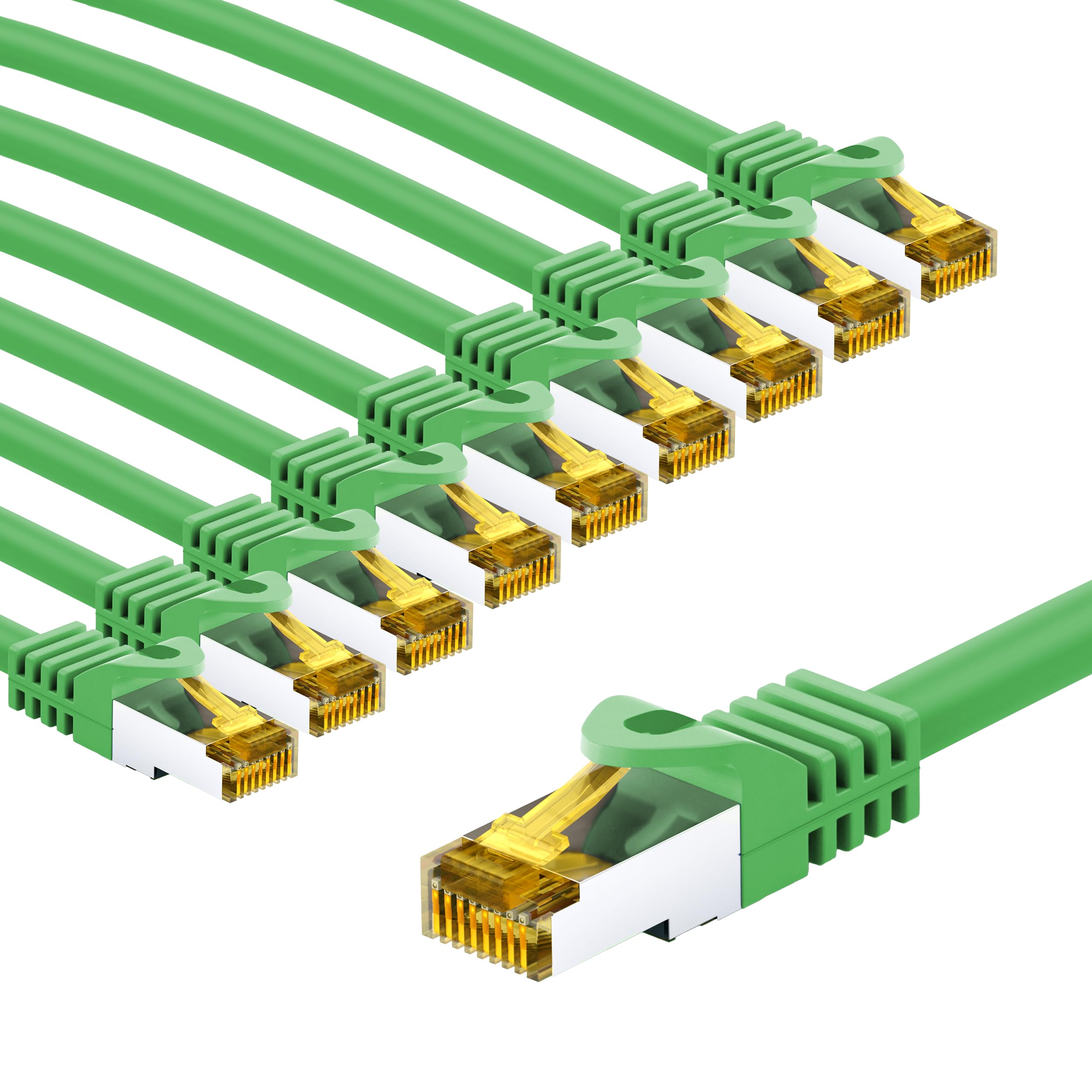 goobay 66104 CAT7 Network Cable Set of 10/Patch Cable Shielded S/FTP/CU Ethernet Cable, PiMF