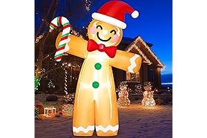 MICOCAH Gingerbread Man Christmas Inflatable - 8FT Christmas Decoration for Yard, Outdoor Xmas Decorations