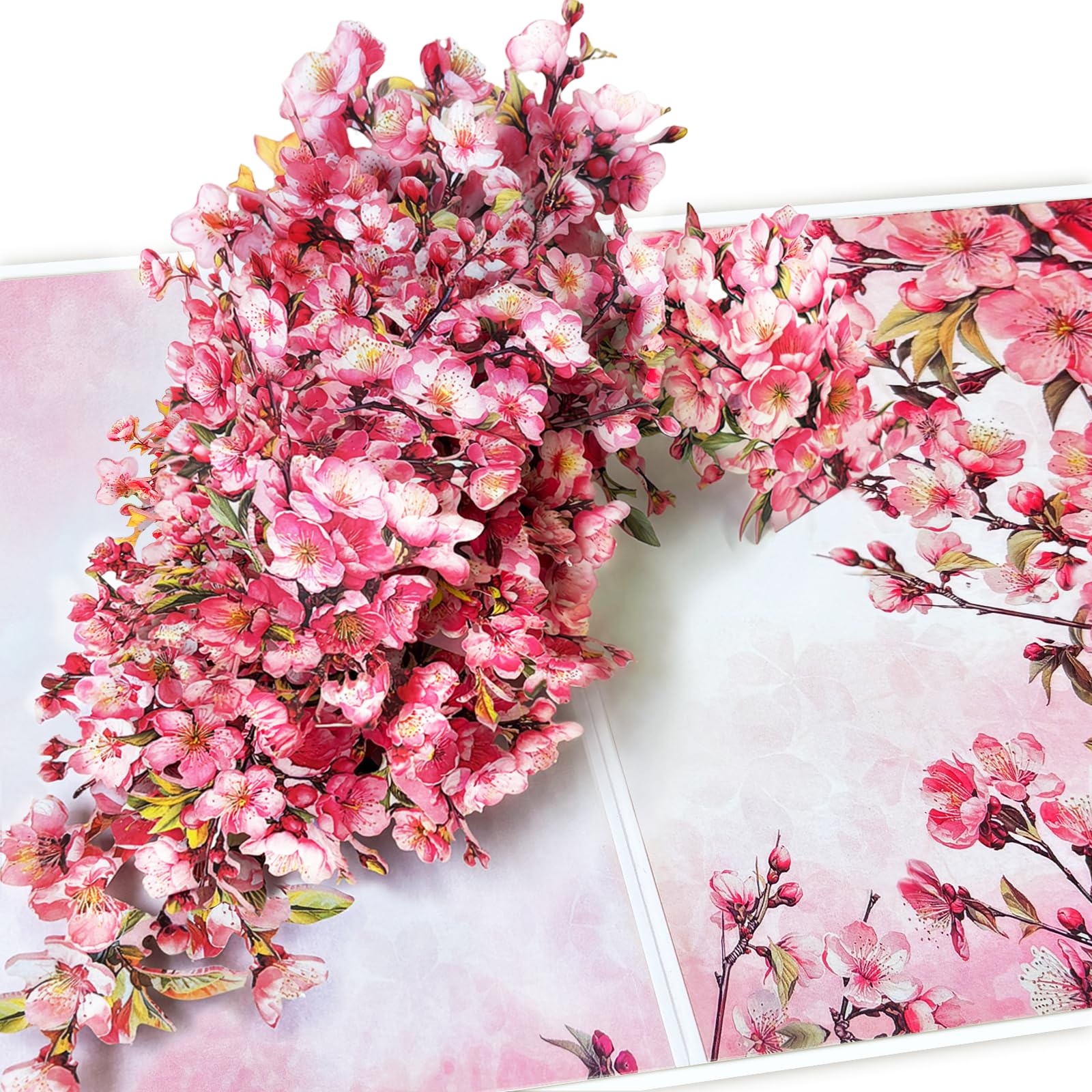 YianHien Birthday Cards for Women, 3D Cherry Blossom Pop Up Card for Mum Granny Wife Sister Aunt Daughter, Flowers Birthday Greeting Card for Women Special Female Friends Ladies Adult UK, Mother's Day