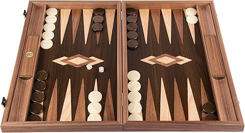 Miniatura 1 de WE Games Juego de backgammon de tronco de nogal de lujo, 19 pulgadas, hecho a mano en Grecia