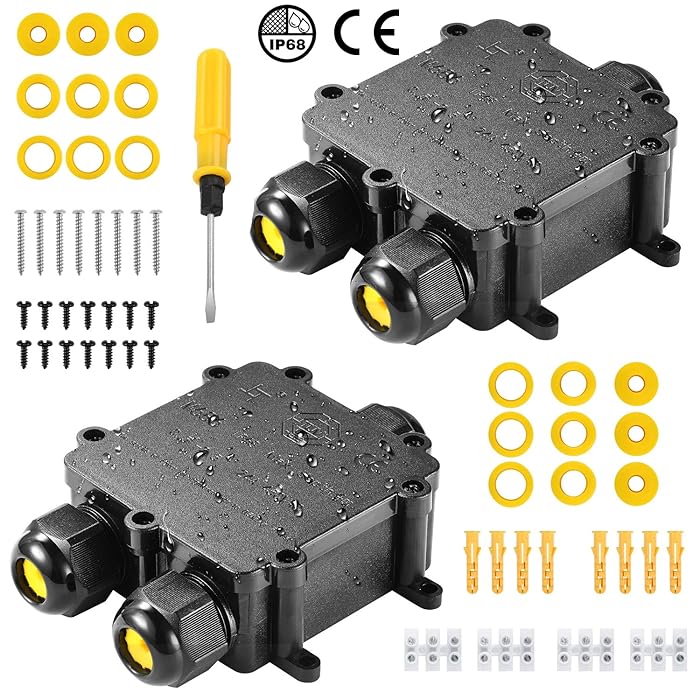 Buy Waterproof Junction Box IP68, Kohree 3 Way Cable Connector