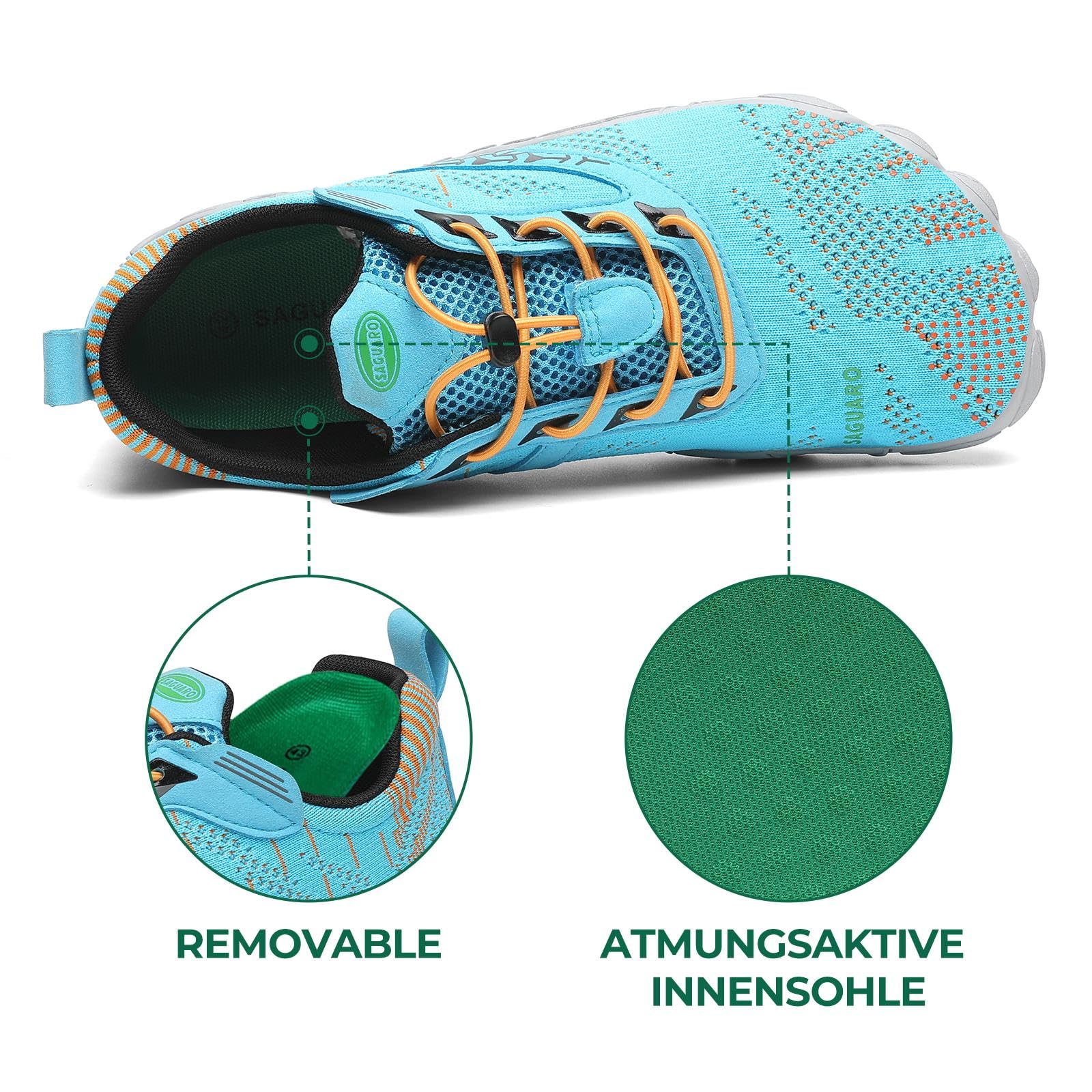 SAGUARO Scarpe Barefoot Shoes Minimaliste Scarpe da Trail Running Uomo Donna Gr.36-48