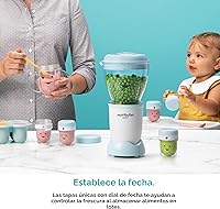 Vista 4 de NutriBullet NBY-50100 Sistema completo de fabricación de alimentos para bebés, 32 onzas, blanco, azul, transparente