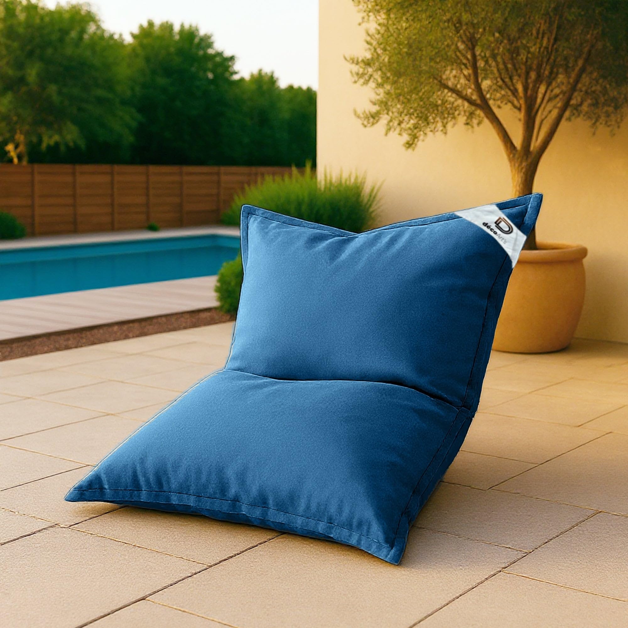 Housse pour Pouf Géant XL 120x80cm AntiUV Bleu Pétrole