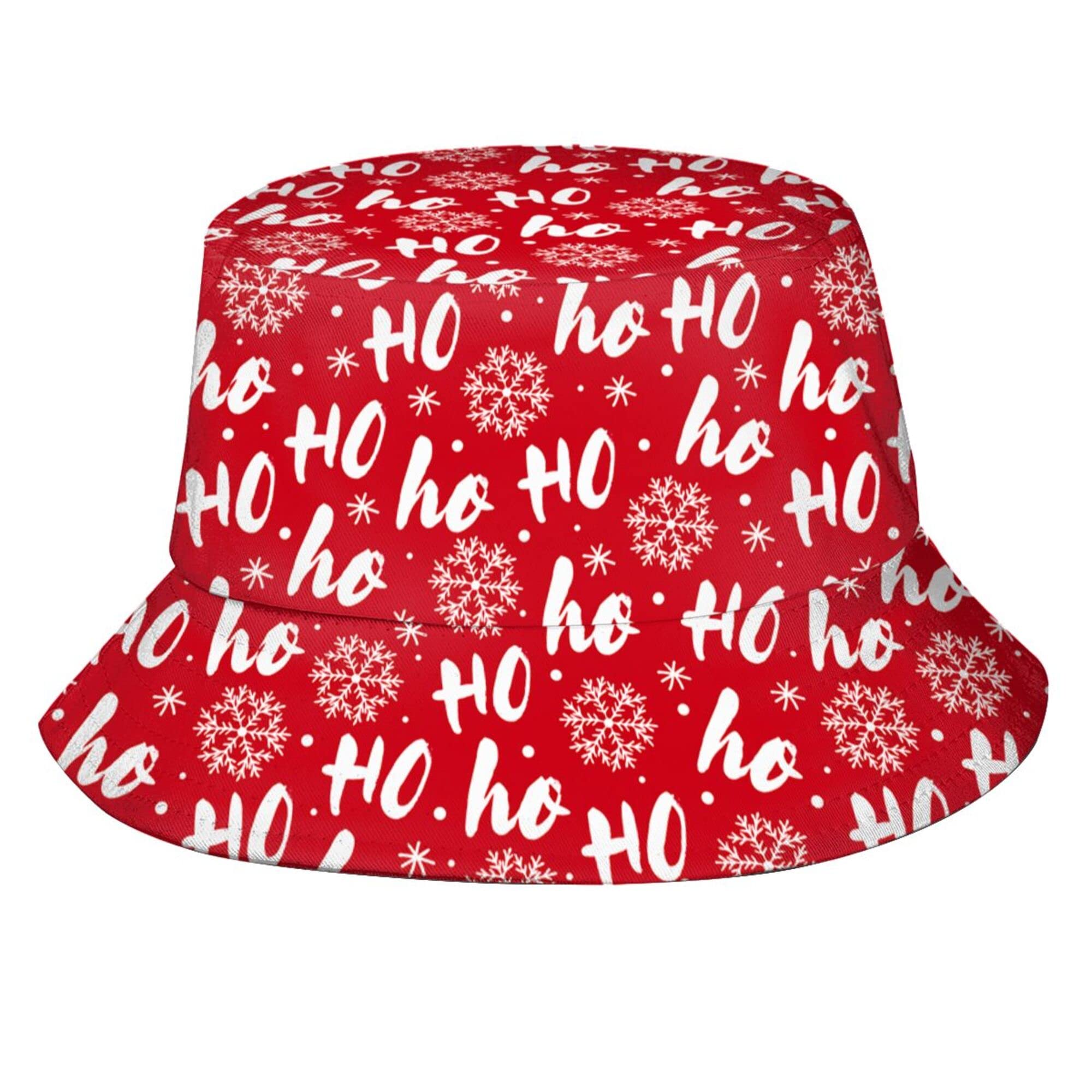 Merry Christmas Bucket Hat Ho Ho Ho Hats Funny Xmas Decoration Fisherman Cap for Adults Teens