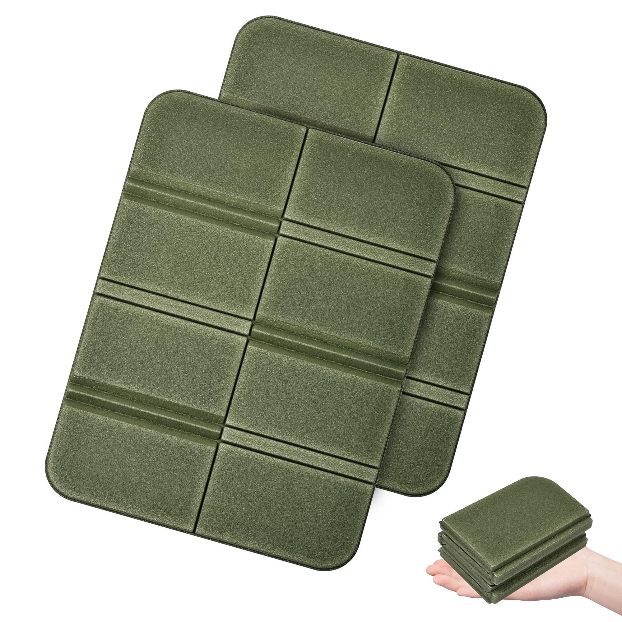 WUFANC Sitzkissen Outdoor Faltbar 2er Set, Wetterfest & Wasserdicht Thermo Sitzunterlage Outdoor Kinder,Leicht & Kompakt, für Wandern, Camping, Stadion, Picknick & Garten